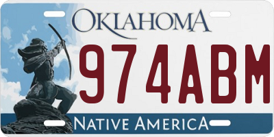 OK license plate 974ABM