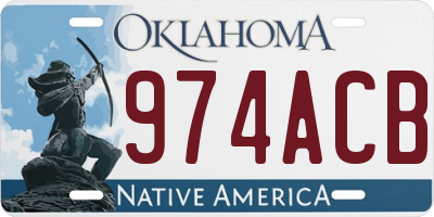 OK license plate 974ACB