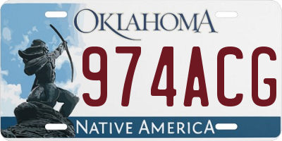 OK license plate 974ACG