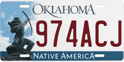OK license plate 974ACJ