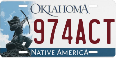 OK license plate 974ACT