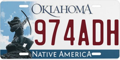 OK license plate 974ADH