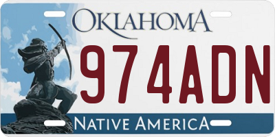 OK license plate 974ADN