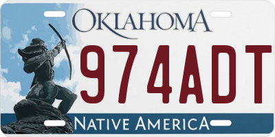 OK license plate 974ADT
