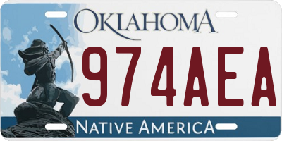 OK license plate 974AEA