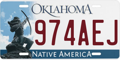 OK license plate 974AEJ