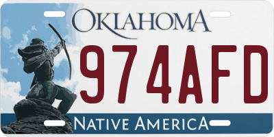 OK license plate 974AFD