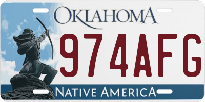 OK license plate 974AFG