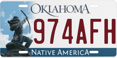 OK license plate 974AFH