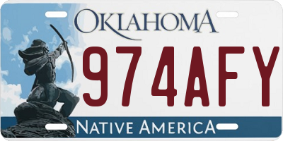 OK license plate 974AFY