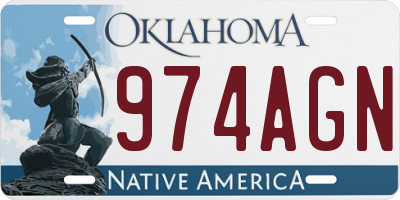OK license plate 974AGN