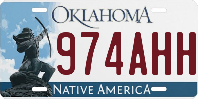 OK license plate 974AHH