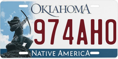 OK license plate 974AHO