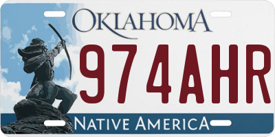 OK license plate 974AHR