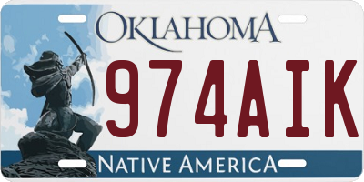 OK license plate 974AIK