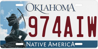 OK license plate 974AIW