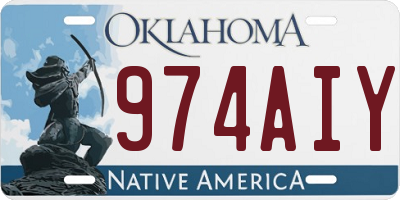 OK license plate 974AIY