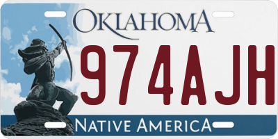 OK license plate 974AJH