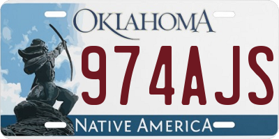 OK license plate 974AJS