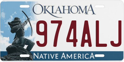 OK license plate 974ALJ