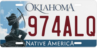 OK license plate 974ALQ
