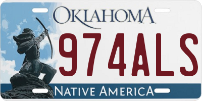OK license plate 974ALS