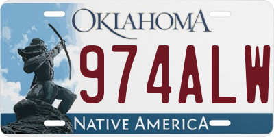OK license plate 974ALW