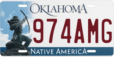 OK license plate 974AMG