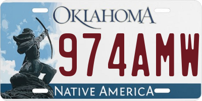 OK license plate 974AMW