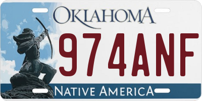 OK license plate 974ANF