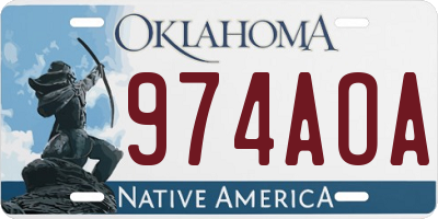 OK license plate 974AOA