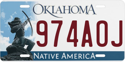 OK license plate 974AOJ