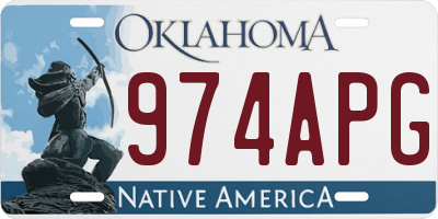 OK license plate 974APG