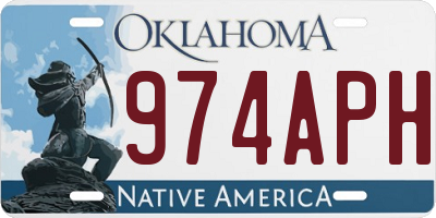 OK license plate 974APH