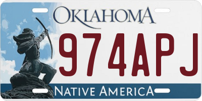 OK license plate 974APJ