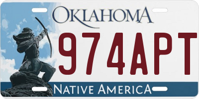 OK license plate 974APT
