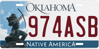 OK license plate 974ASB