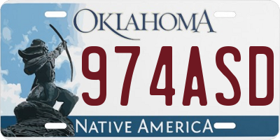 OK license plate 974ASD