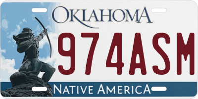 OK license plate 974ASM
