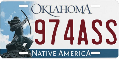 OK license plate 974ASS