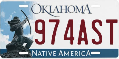 OK license plate 974AST