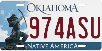 OK license plate 974ASU