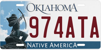 OK license plate 974ATA