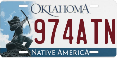 OK license plate 974ATN