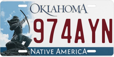 OK license plate 974AYN