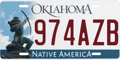 OK license plate 974AZB