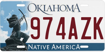 OK license plate 974AZK