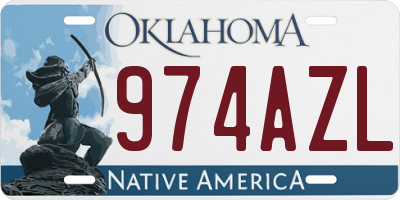 OK license plate 974AZL