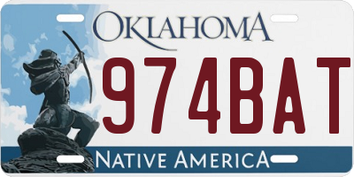 OK license plate 974BAT