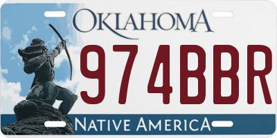 OK license plate 974BBR